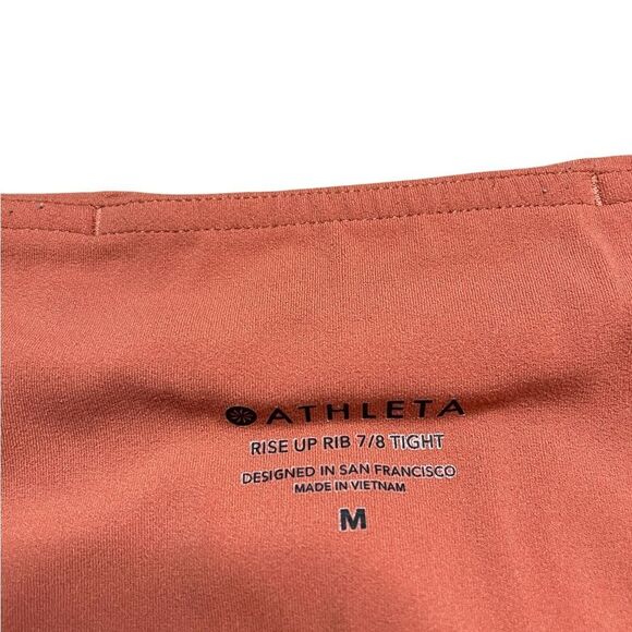 ATHLETA Rise Up Rib 7/8 Tight Orange Size Medium - Picture 8 of 8
